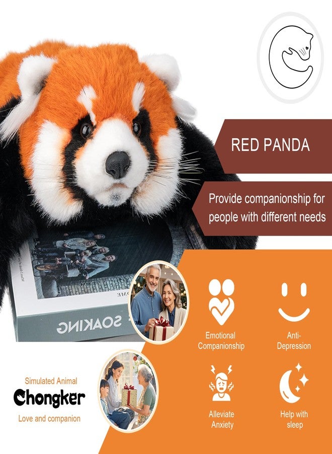 Chongker Cute Red Panda Plush Toy, Weighted Stuffed Animals, Red Panda Plush Animals Collection, Handmade Like Real, Large Size Stuffed Animals - Image 2